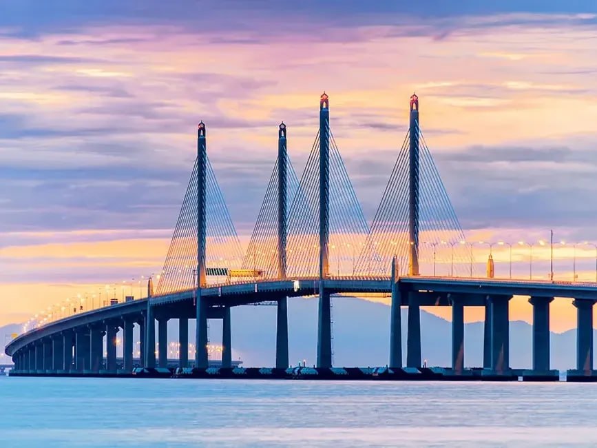 Pulau Pinang to Johor Bahru route
